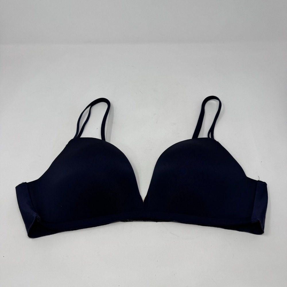 Victoria's Secret Bra Padded No Wire Push Up Lingerie Blue Women's Size 36B